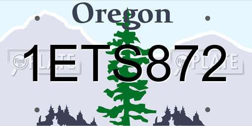 1ETS872 Oregon License Plate