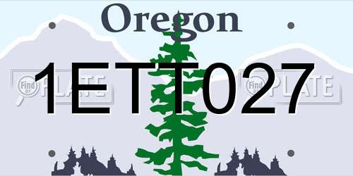1ETT027 Oregon License Plate