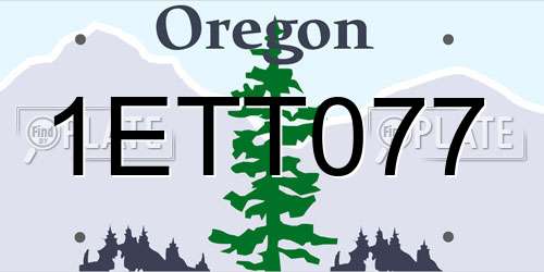 1ETT077 Oregon License Plate