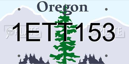 1ETT153 Oregon License Plate