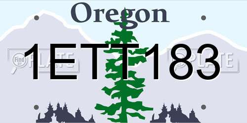 1ETT183 Oregon License Plate