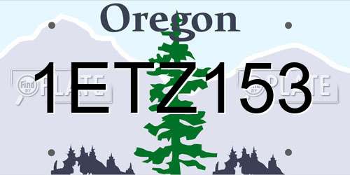 1ETZ153 Oregon License Plate