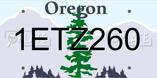 1ETZ260 Oregon License Plate