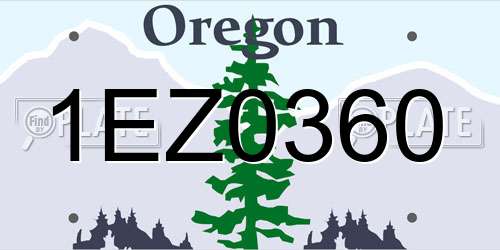 1EZ0360 Oregon License Plate