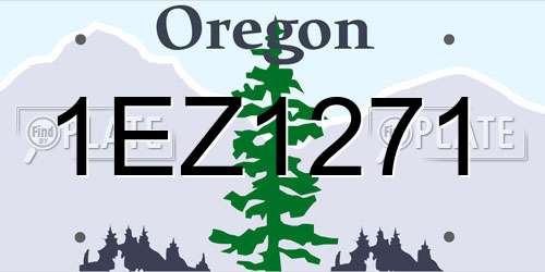 1EZ1271 Oregon License Plate