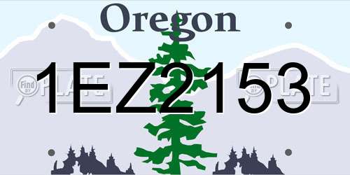 1EZ2153 Oregon License Plate