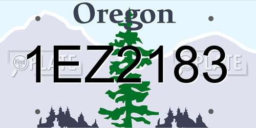 1EZ2183 Oregon License Plate