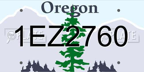 1EZ2760 Oregon License Plate