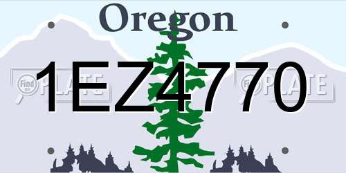 1EZ4770 Oregon License Plate