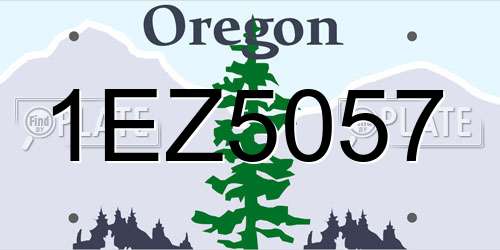 1EZ5057 Oregon License Plate
