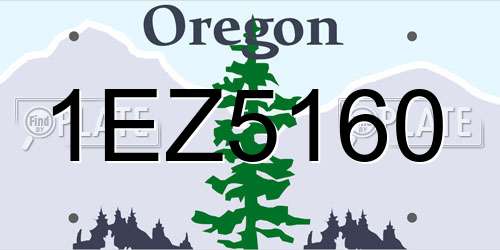 1EZ5160 Oregon License Plate