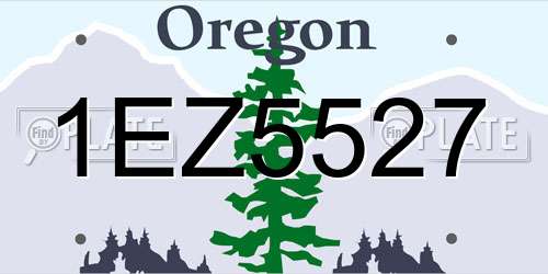 1EZ5527 Oregon License Plate