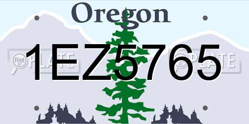 1EZ5765 Oregon License Plate