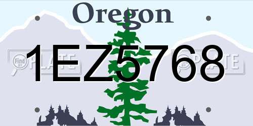1EZ5768 Oregon License Plate