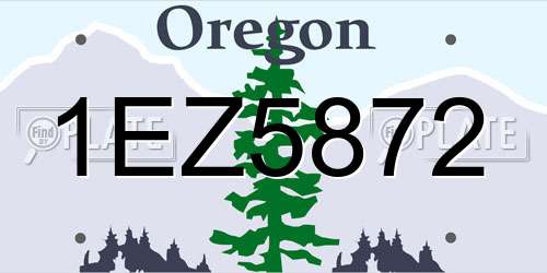 1EZ5872 Oregon License Plate