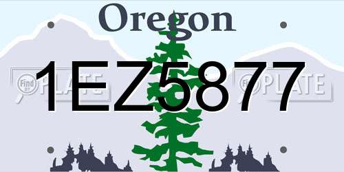 1EZ5877 Oregon License Plate