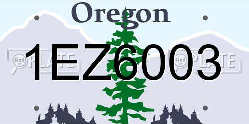 1EZ6003 Oregon License Plate