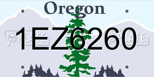 1EZ6260 Oregon License Plate