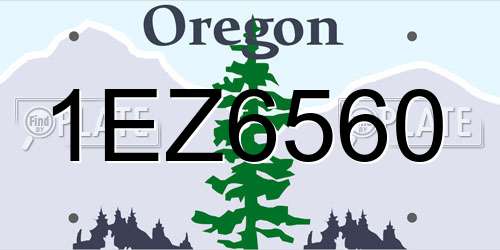 1EZ6560 Oregon License Plate