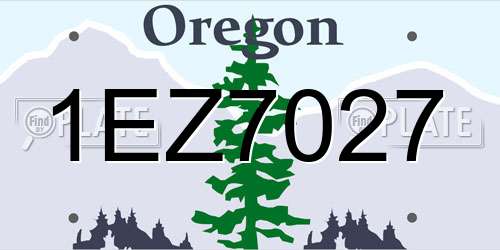 1EZ7027 Oregon License Plate