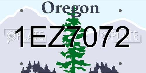 1EZ7072 Oregon License Plate
