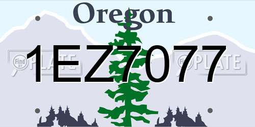 1EZ7077 Oregon License Plate
