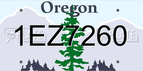 1EZ7260 Oregon License Plate