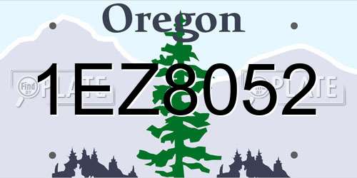 1EZ8052 Oregon License Plate