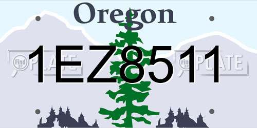 1EZ8511 Oregon License Plate