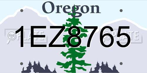 1EZ8765 Oregon License Plate
