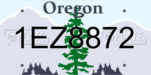 1EZ8872 Oregon License Plate