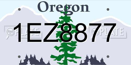 1EZ8877 Oregon License Plate