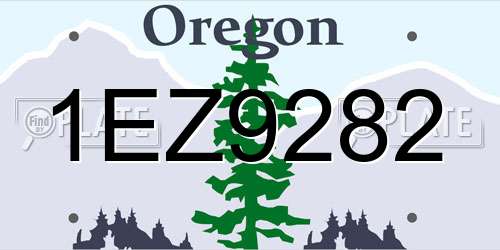 1EZ9282 Oregon License Plate