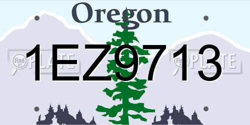 1EZ9713 Oregon License Plate