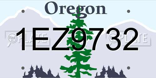 1EZ9732 Oregon License Plate