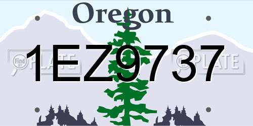 1EZ9737 Oregon License Plate