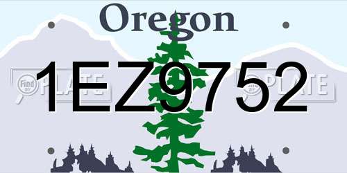 1EZ9752 Oregon License Plate