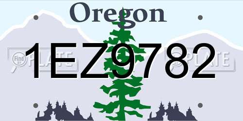 1EZ9782 Oregon License Plate