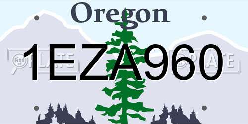 1EZA960 Oregon License Plate