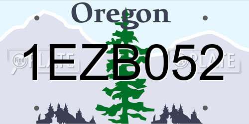 1EZB052 Oregon License Plate