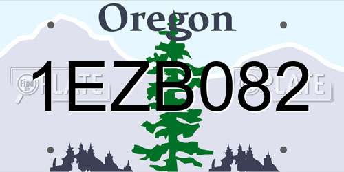 1EZB082 Oregon License Plate