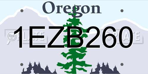 1EZB260 Oregon License Plate