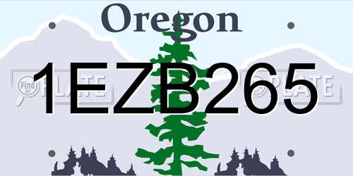 1EZB265 Oregon License Plate