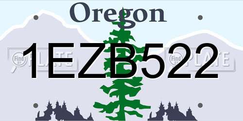 1EZB522 Oregon License Plate