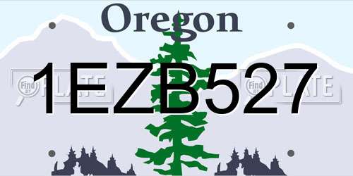 1EZB527 Oregon License Plate