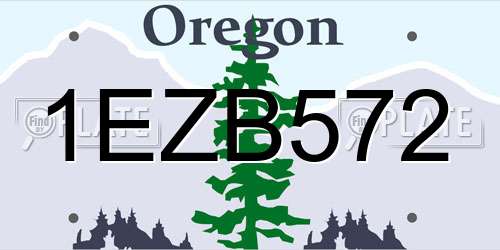 1EZB572 Oregon License Plate