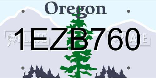 1EZB760 Oregon License Plate