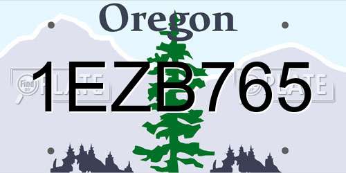 1EZB765 Oregon License Plate
