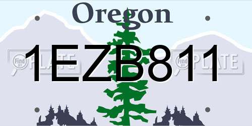 1EZB811 Oregon License Plate