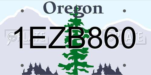 1EZB860 Oregon License Plate